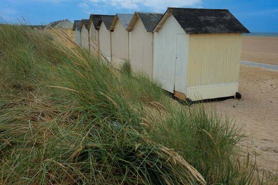 Cabines de plage en Normandie