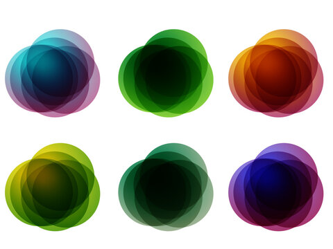 Abstract poster doodle set with geometric structures soft spheres flowing forms and effects for artwork | Creative gradient templates fit social media covers flyers banners and presentations