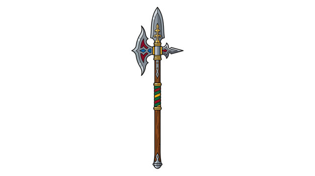 Medieval Halberd Weapon Isolated