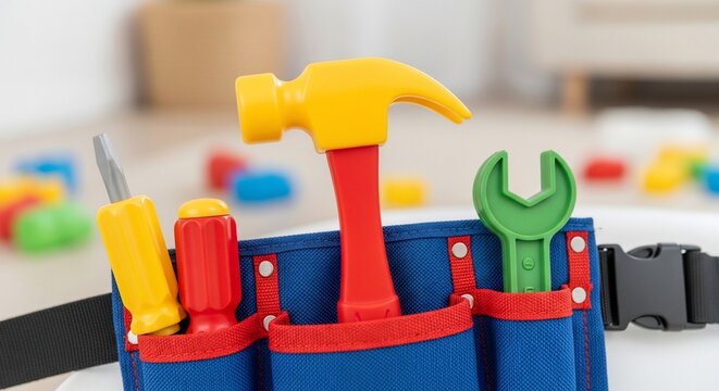 Toy tool set close up