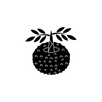 This is a minimalist vector illustration of a Konjac Tuber icon, featuring a simple, clean, and solid glyph style. The icon can be used as a symbol, sign, or logo.