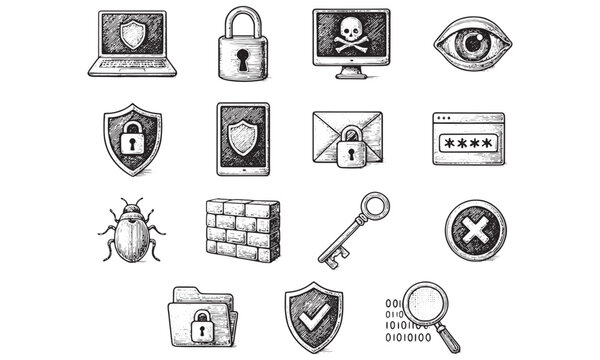 Cybersecurity Protection Icons