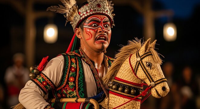 Traditional dancer horse costume