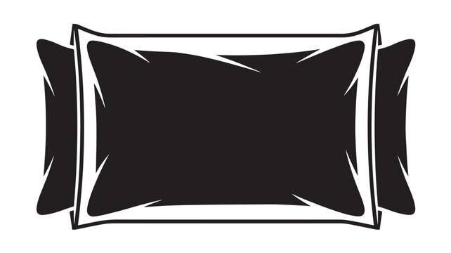 Pillows Design with Decorative Border and Simple Style. Comfortable Bedding Illustration for Sleep Concept. and Rest