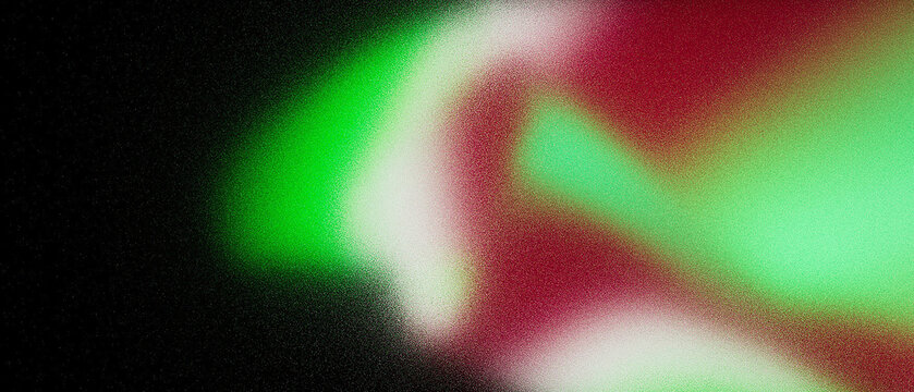 Grainy Abstract Background with Green, Mint and Dark Maroon Glow