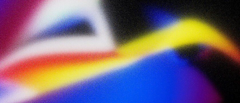 Grainy Abstract Background with Blue, Yellow and Red Diagonal Gradient