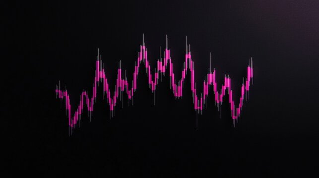 A pink waveform with varying amplitude and frequency.