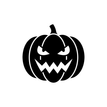 vector illustration of Scary jack o lantern with sharp teeth and glowing eyes Vector, illustration , Happy Halloween, Halloween, Halloween Icons