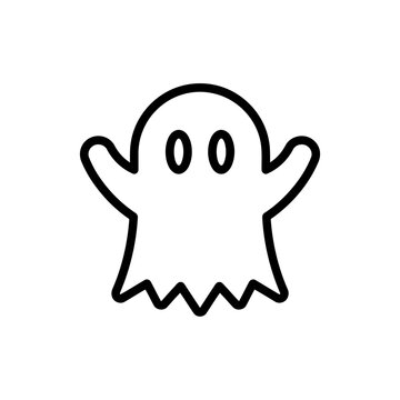 vector illustration of Simple cartoon ghost icon with eyes and wavy bottom Vector, illustration , Happy Halloween, Halloween, Halloween Icons