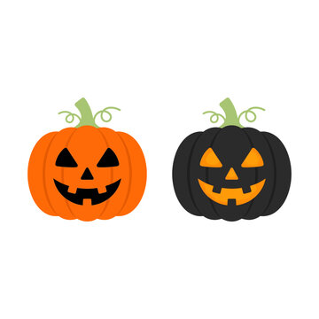 vector illustration of Two halloween pumpkins with carved jack-o'-lantern faces Vector, illustration , Happy Halloween, Halloween, Halloween Icons