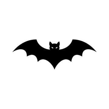 vector illustration of Black silhouette bat with wings spread Vector, illustration , Happy Halloween, Halloween, Halloween Icons