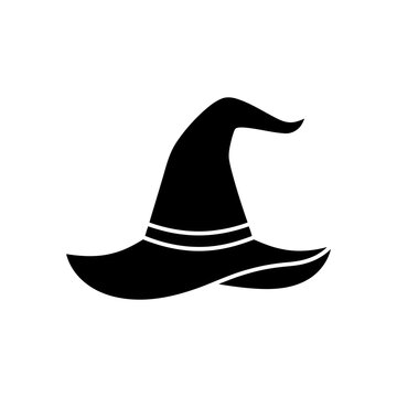 vector illustration of Black witch hat vector icon silhouette style Vector, illustration , Happy Halloween, Halloween, Halloween Icons
