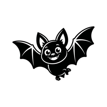 vector illustration of Cute cartoon bat with wings flying Vector, illustration , Happy Halloween, Halloween, Halloween Icons