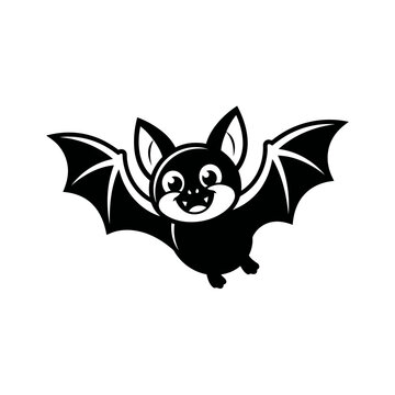 vector illustration of Cute cartoon bat with puppy face and wings Vector, illustration , Happy Halloween, Halloween, Halloween Icons