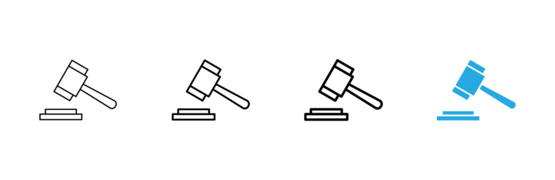 Gavel icon vector. judge gavel sign and symbol. law icon. auction hammer