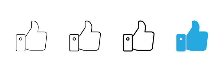 Obraz premium Like icon vector. Thumbs up sign and symbol. Hand like
