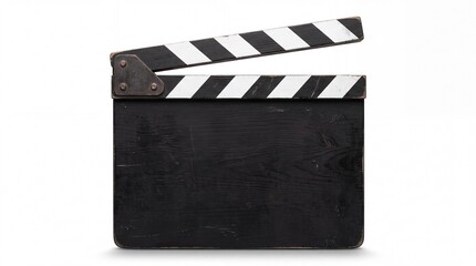 Naklejka premium Black and white film movie clapper board for cinema industry