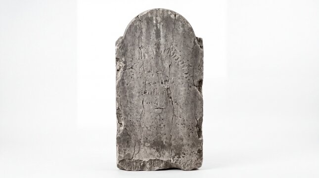 Old weathered stone grave headstone marker