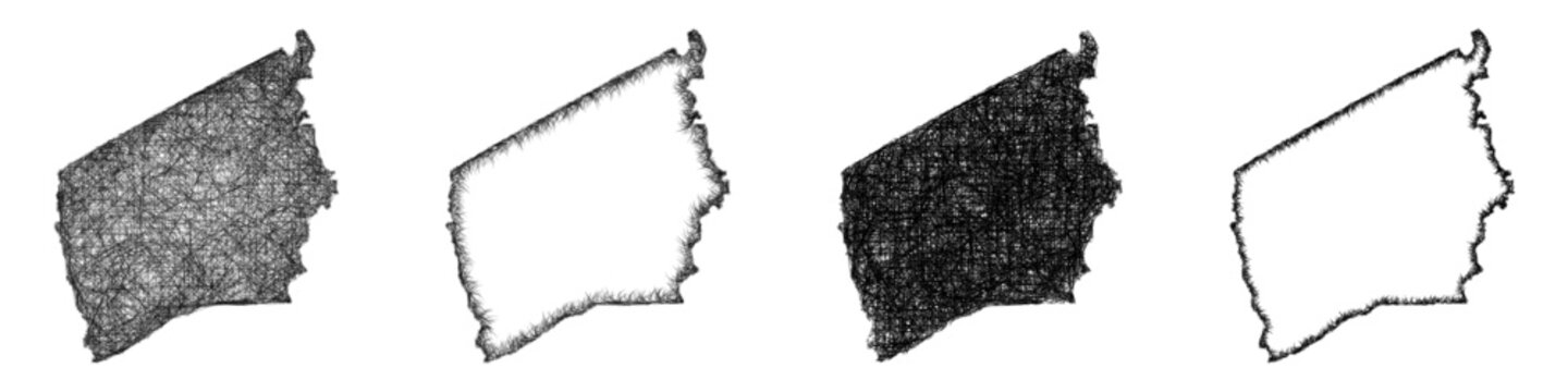 Sketch Leon, Texas outline map design set