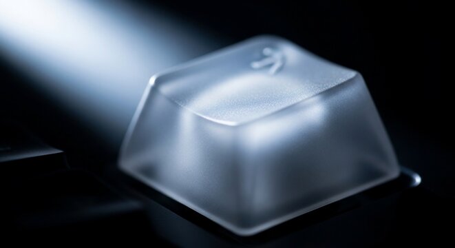 Transparent keycap illuminated