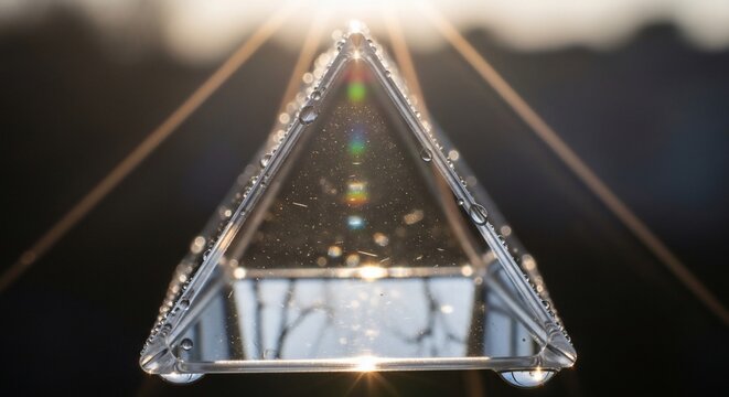 Transparent pyramid structure illuminated light