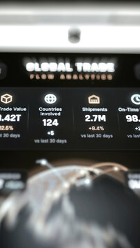 Four trade performance metrics above digital globe