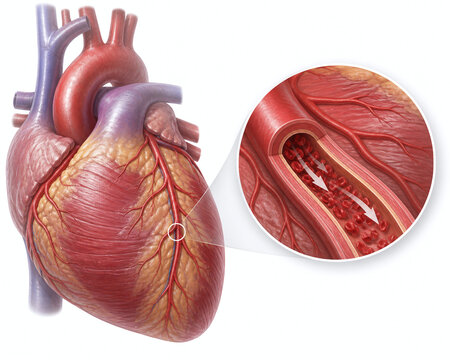 Coronary blood flow during cardiac relaxation illustration