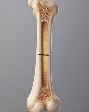Transverse fracture cross section of a long bone