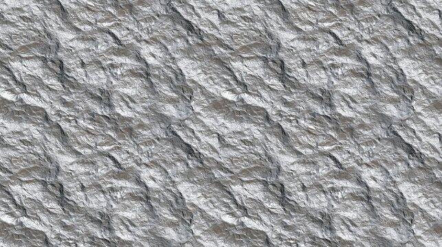 Seamless silver foil texture background with highly detailed crumpled metallic surface patterns. Continuous shiny aluminum wrapper or crinkled silver foil illustration for holiday wrap and holiday des
