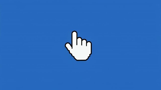 Cursor hand animation in a digital interface with subtle glowing effect and smooth transition for web design