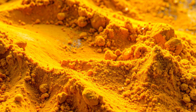 Turmeric powder macro photography