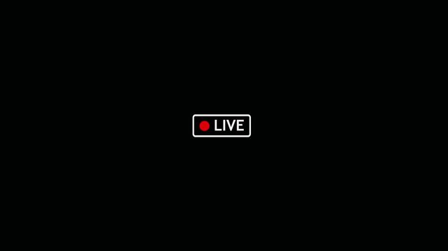 Live streaming broadcast button icon with a small red circle indicator