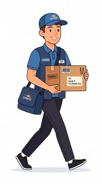 cartoon delivery man
