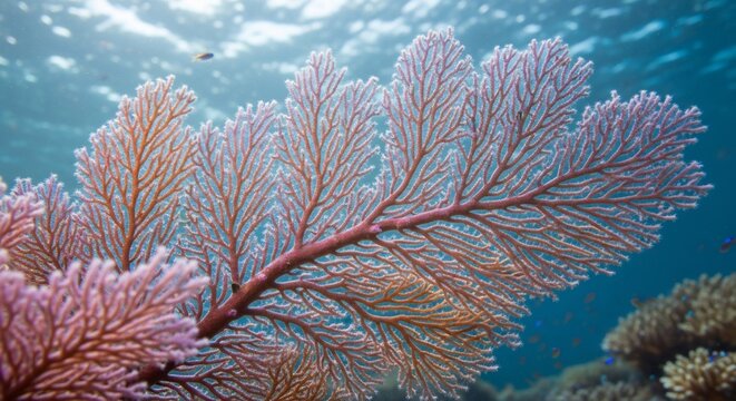 Underwater coral branch marine life
