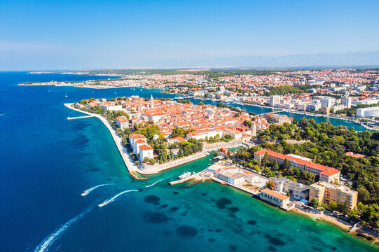 Panoramic view of historic peninsula and City of Zadar in Dalmatia, Croatia