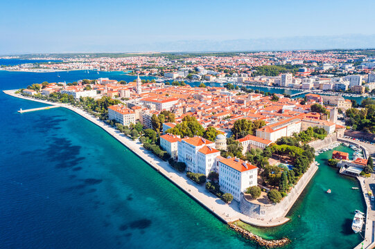 Panoramic view of historic peninsula and City of Zadar in Dalmatia, Croatia