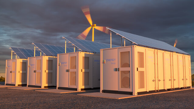 Energy Storage System .3D rendering.