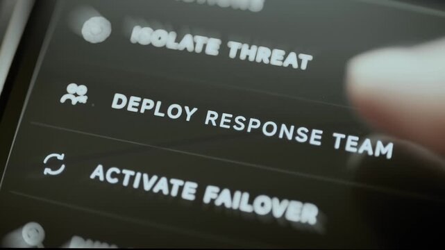 Response menu selects team deployment