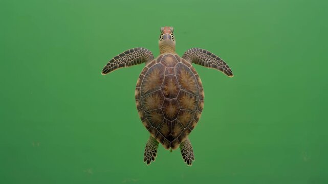 Sea turtle slowly moving flippers gently swimming marine reptile gliding calmly in ocean environment showcasing wildlife beauty and serene aquatic presence