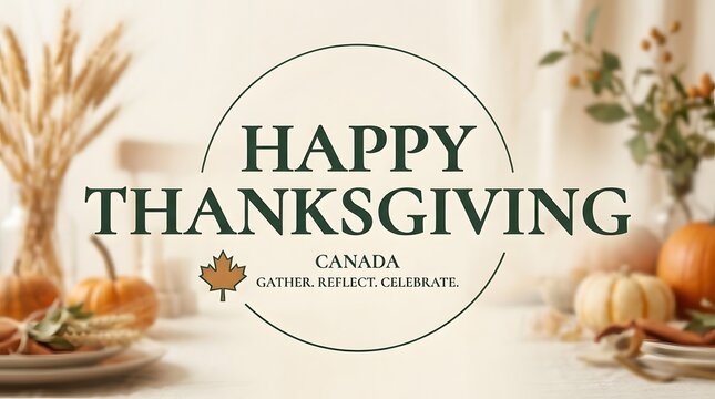 Festive thanksgiving table setting with autumn decor and warm lighting
