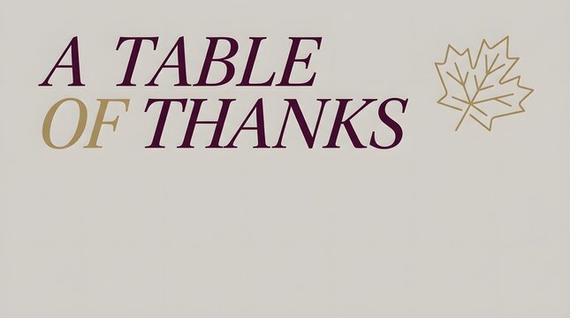A table of thanks vintage typography with floral decorative element