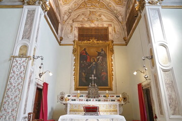 Interior of the church of the Montalve nuns at Villa La Quiete, Florence, Tuscany, Italy © sansa55