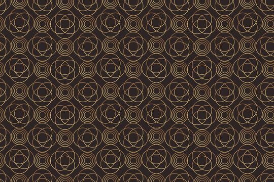 Minimal Luxury Art Deco Seamless Pattern Background. Gradient elegant golden geometric backdrop. Linear vintage trendy art nouveau minimalist pattern
