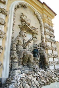 Fountain of the Samaritan Woman at the Well in the garden of Villa La Quiete, Florence, Tuscany, Italy.