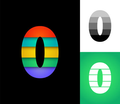 Letter O set, alphabet 3D font, perfect for logo brand design, vector illustration 10EPS