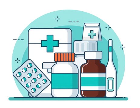 Medical pharmacy healthcare illustration