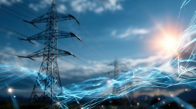 Energy infrastructure connecting with digital network transmitting electricity data for smart and innovation grid technology