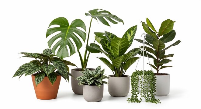 Various potted plants assortment