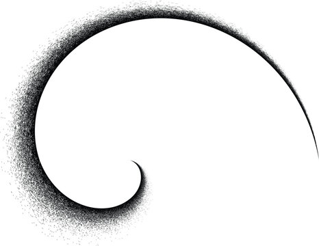Spiral speckle gradient composition.Vector texture with dynamic spiral grain particles. Modern twisted grainy pattern for graphic design element