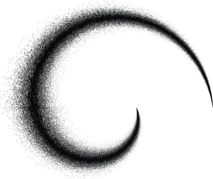 Spiral speckle gradient composition.Vector texture with dynamic spiral grain particles. Modern twisted grainy pattern for graphic design element